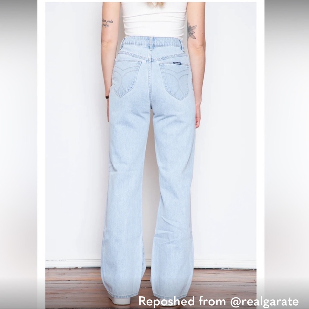 NWT ROLLA'S Light Blue Straight Leg Jeans- Size 31 - Picture 2 of 3